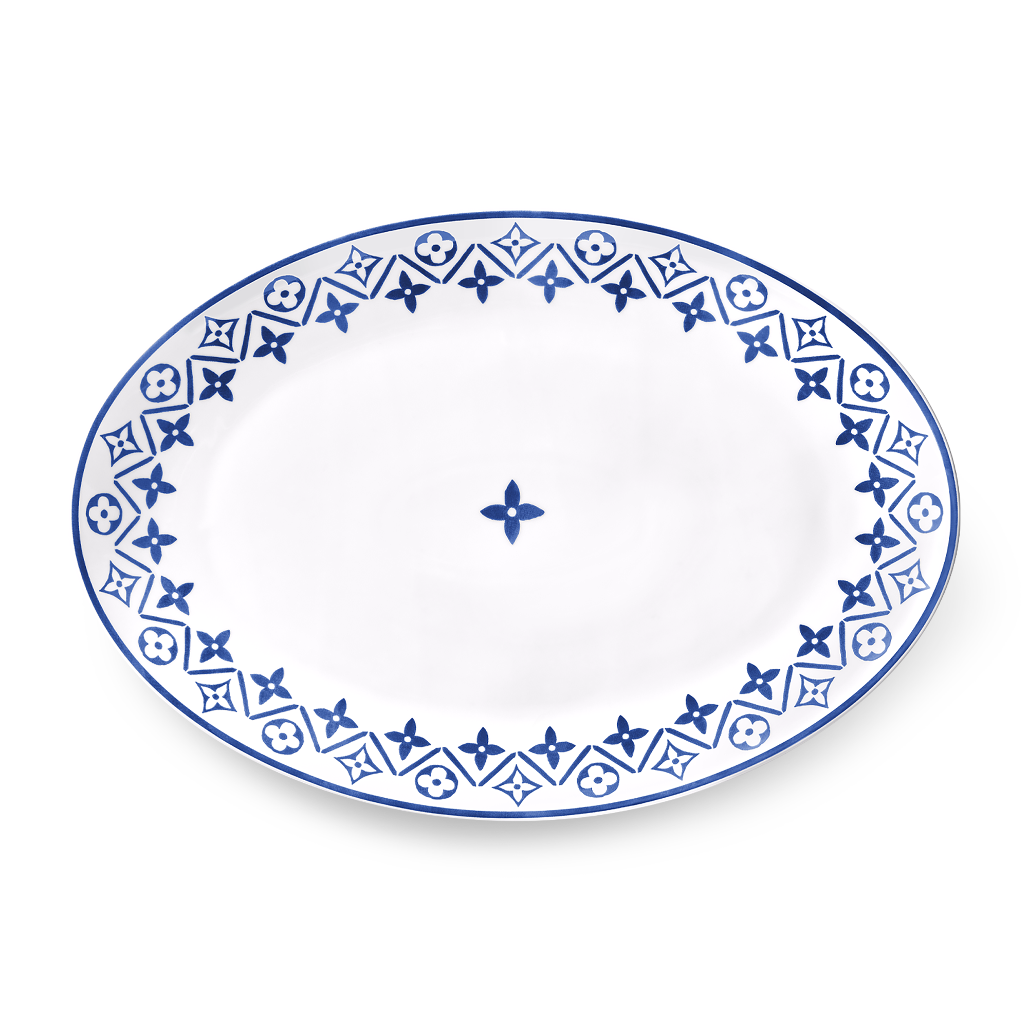 Oval Plate Monogram Flower Tile - Luxury Blue | LOUIS VUITTON